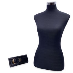 Gucci Black Embossed Leather Romy Clutch Bag Wallet