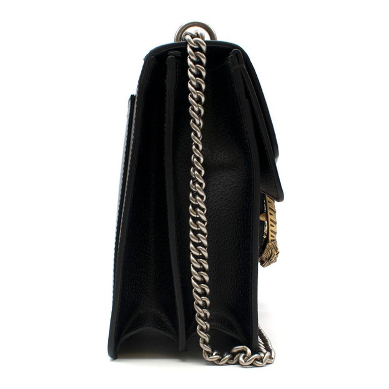 Gucci Black Embroidered Dionysus Leather Shoulder Bag at 1stDibs