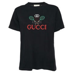 Gucci Black Embroidered Knit Round Neck T-Shirt S