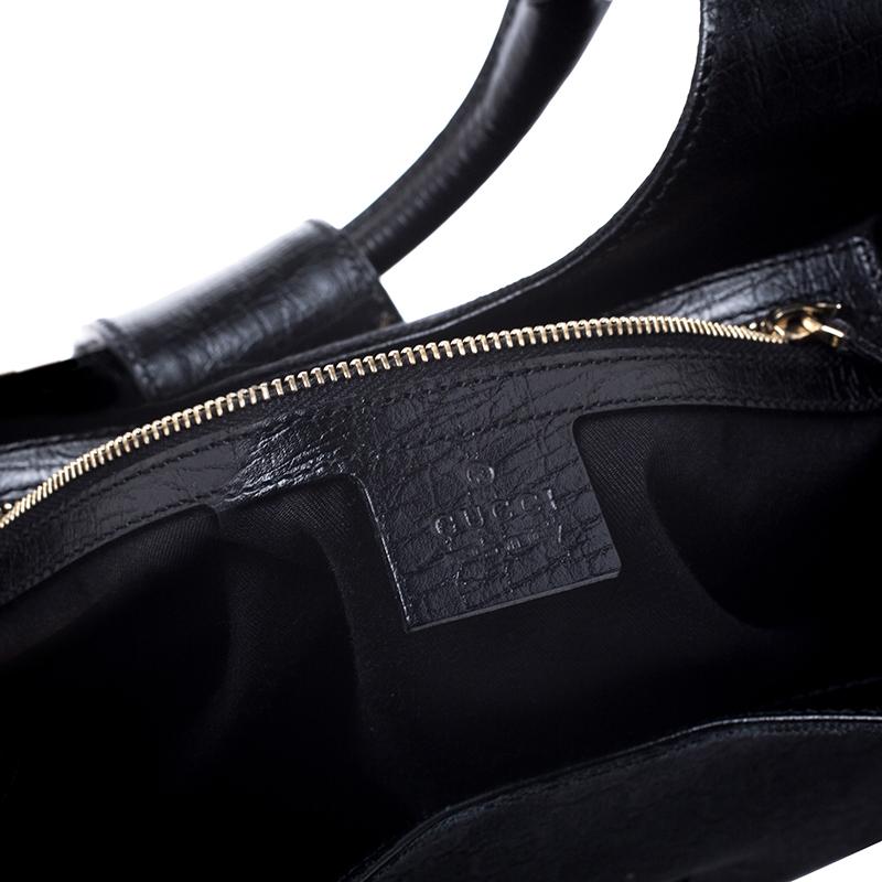 Women's Gucci Black Fabric And Leather GG Supreme Web Hobo
