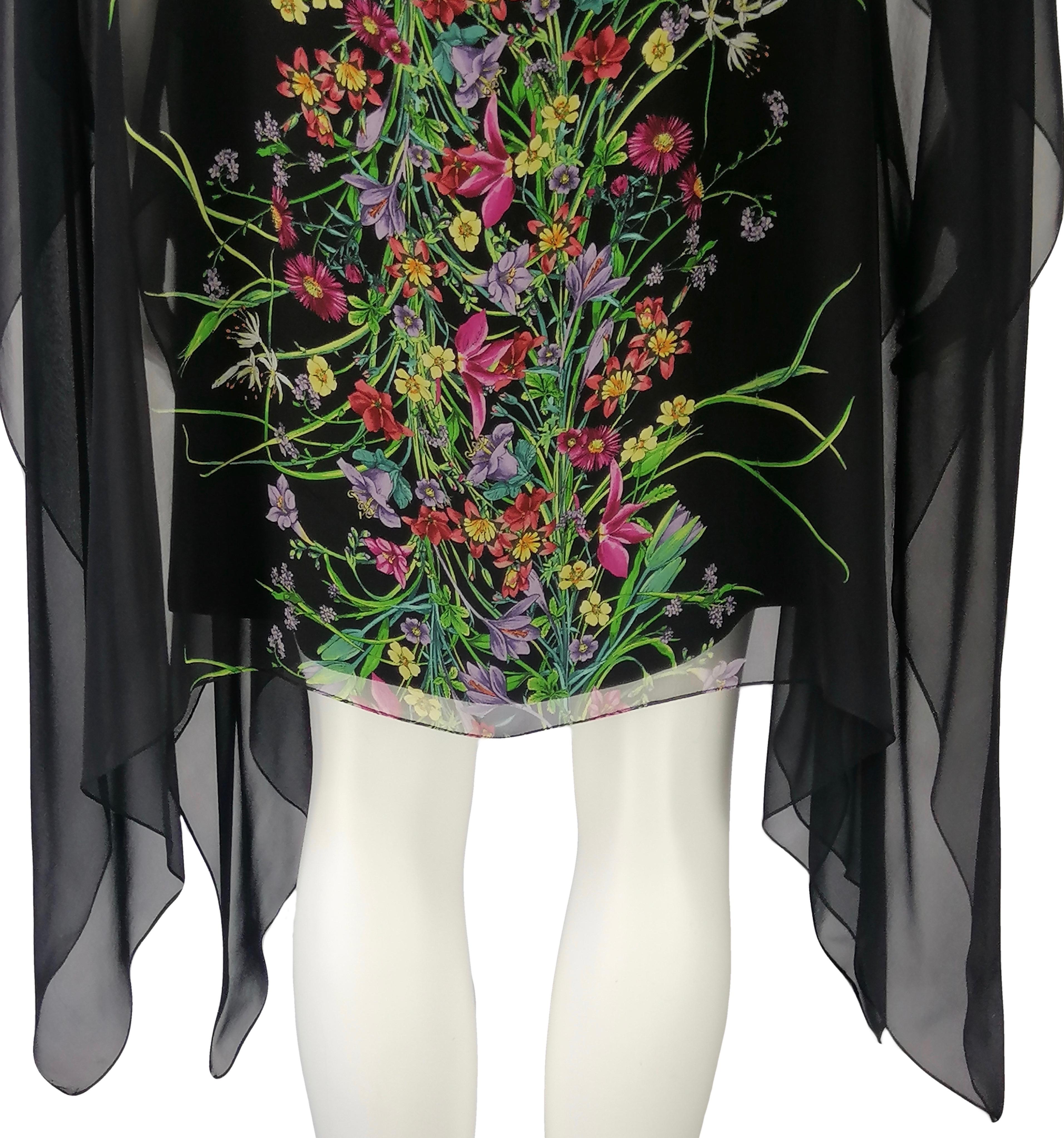 GUCCI black flora dress For Sale 6