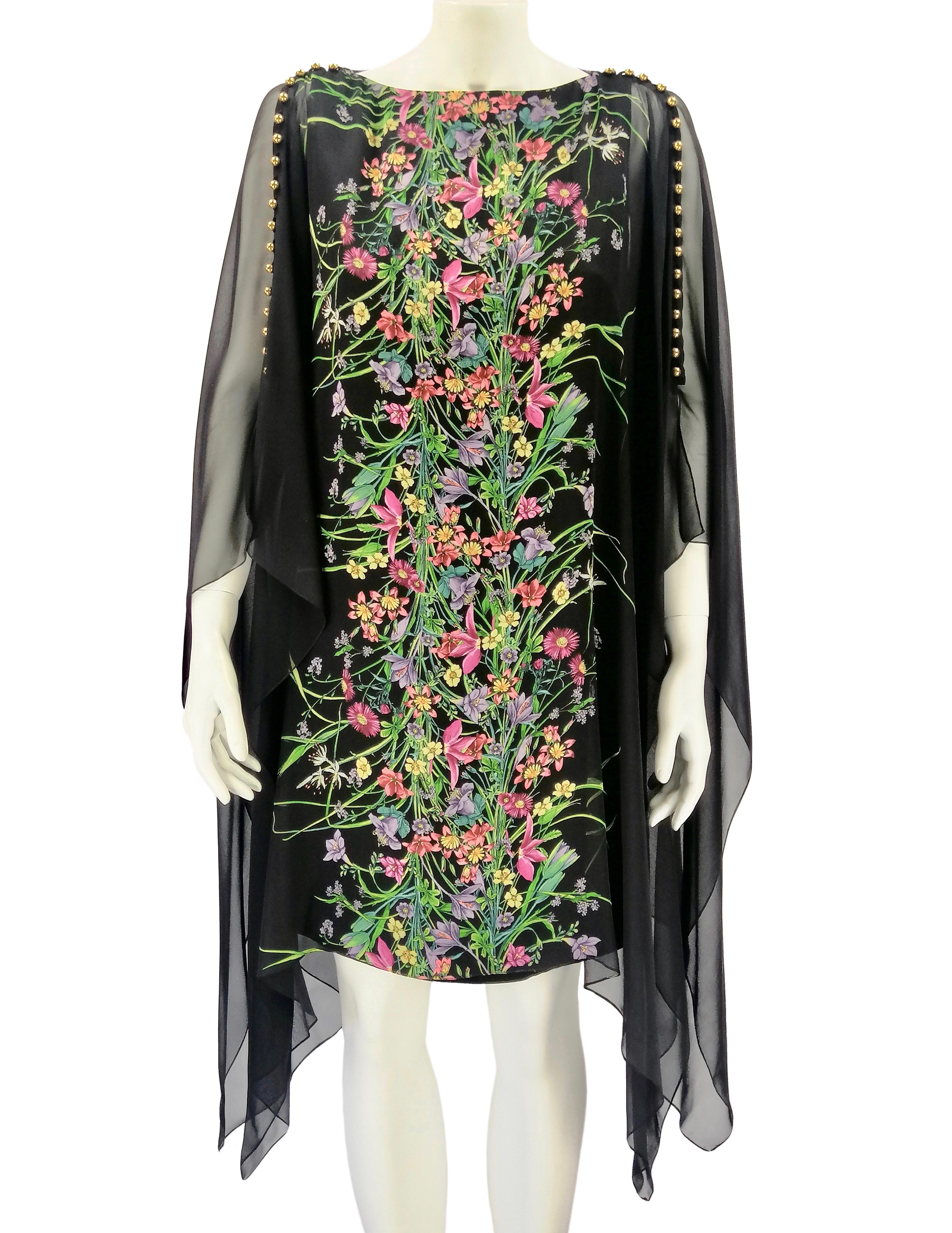 GUCCI black flora dress In Excellent Condition For Sale In Rubiera, RE