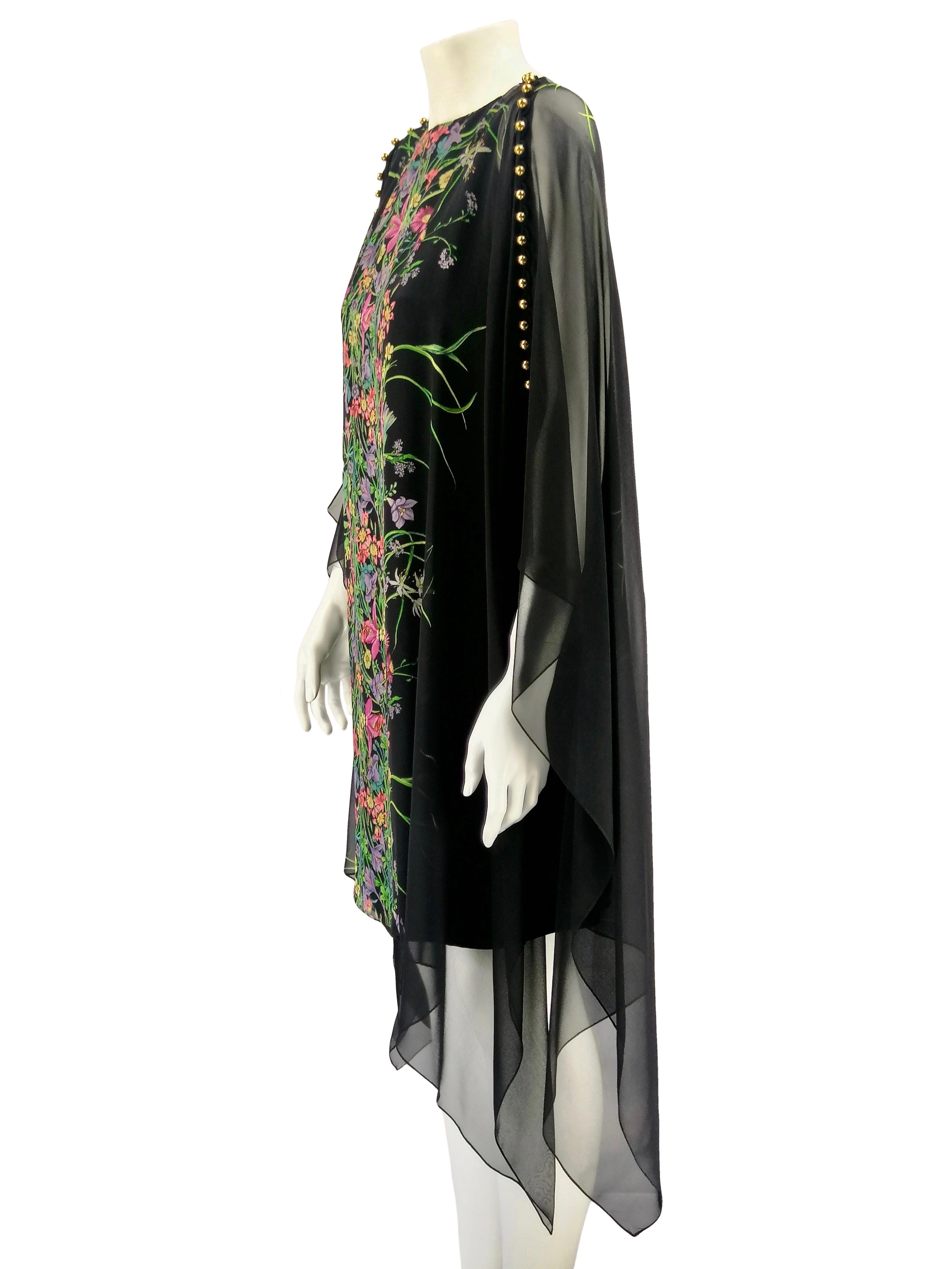 Women's GUCCI black flora dress For Sale