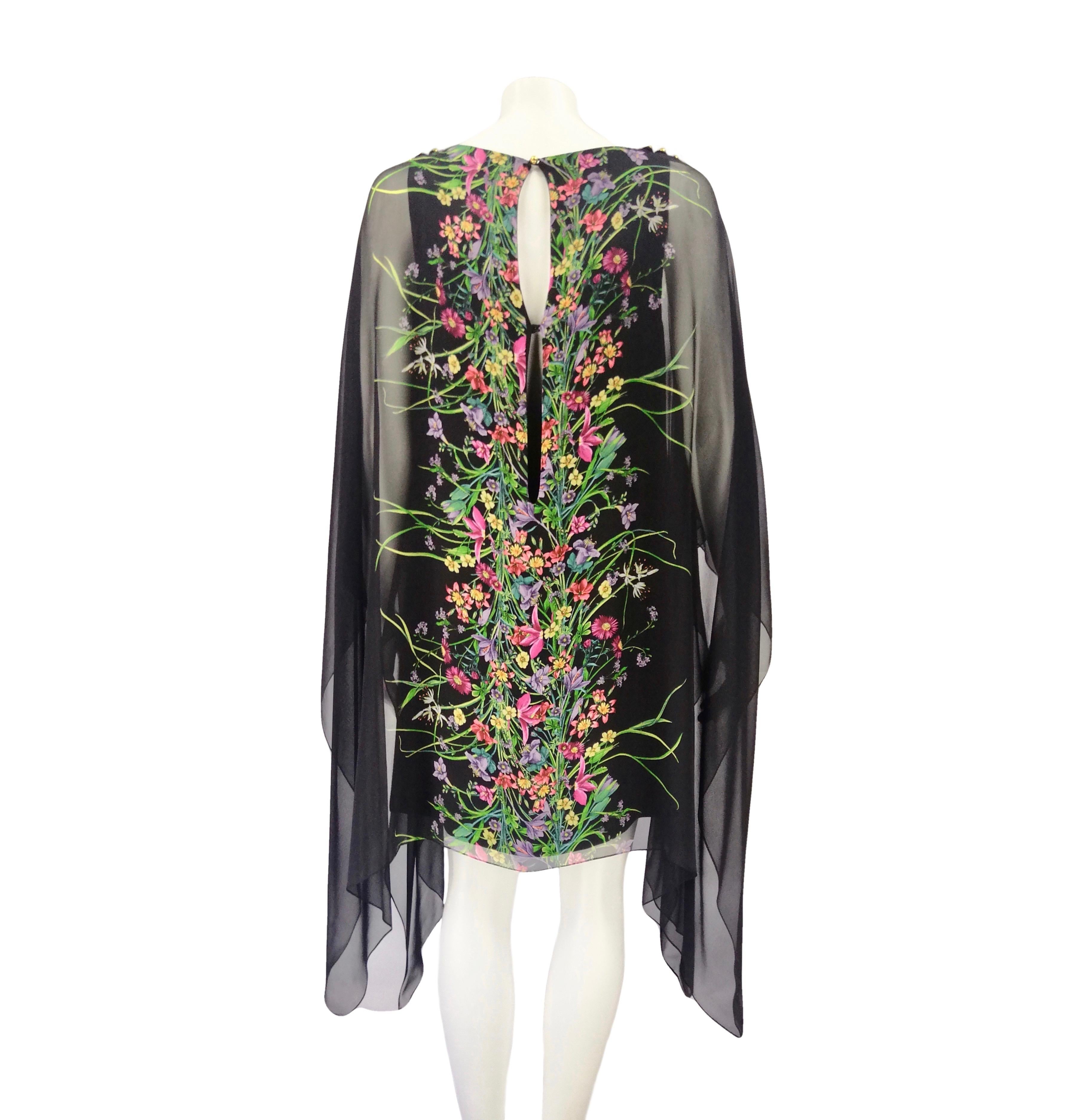 GUCCI black flora dress For Sale 1