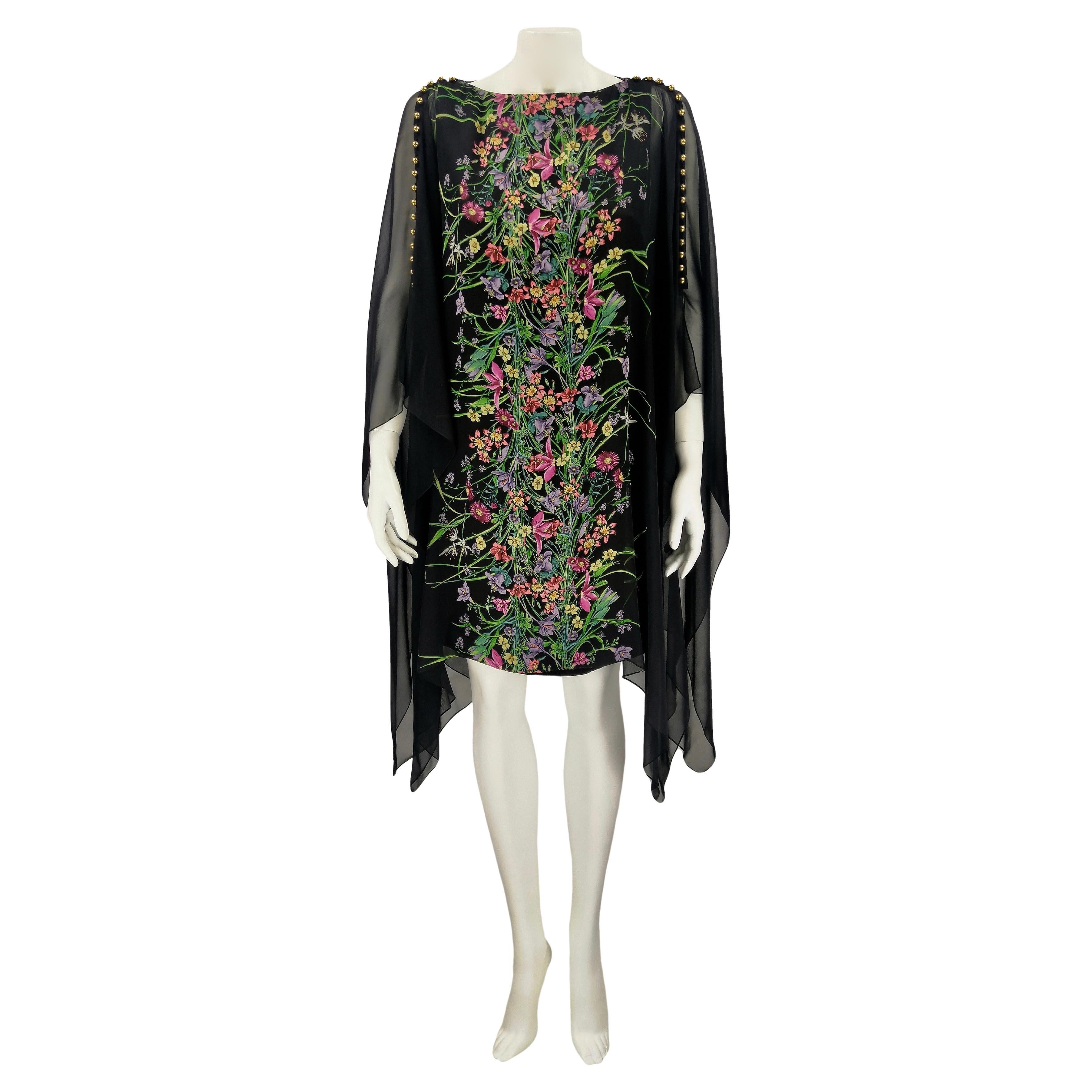GUCCI black flora dress For Sale