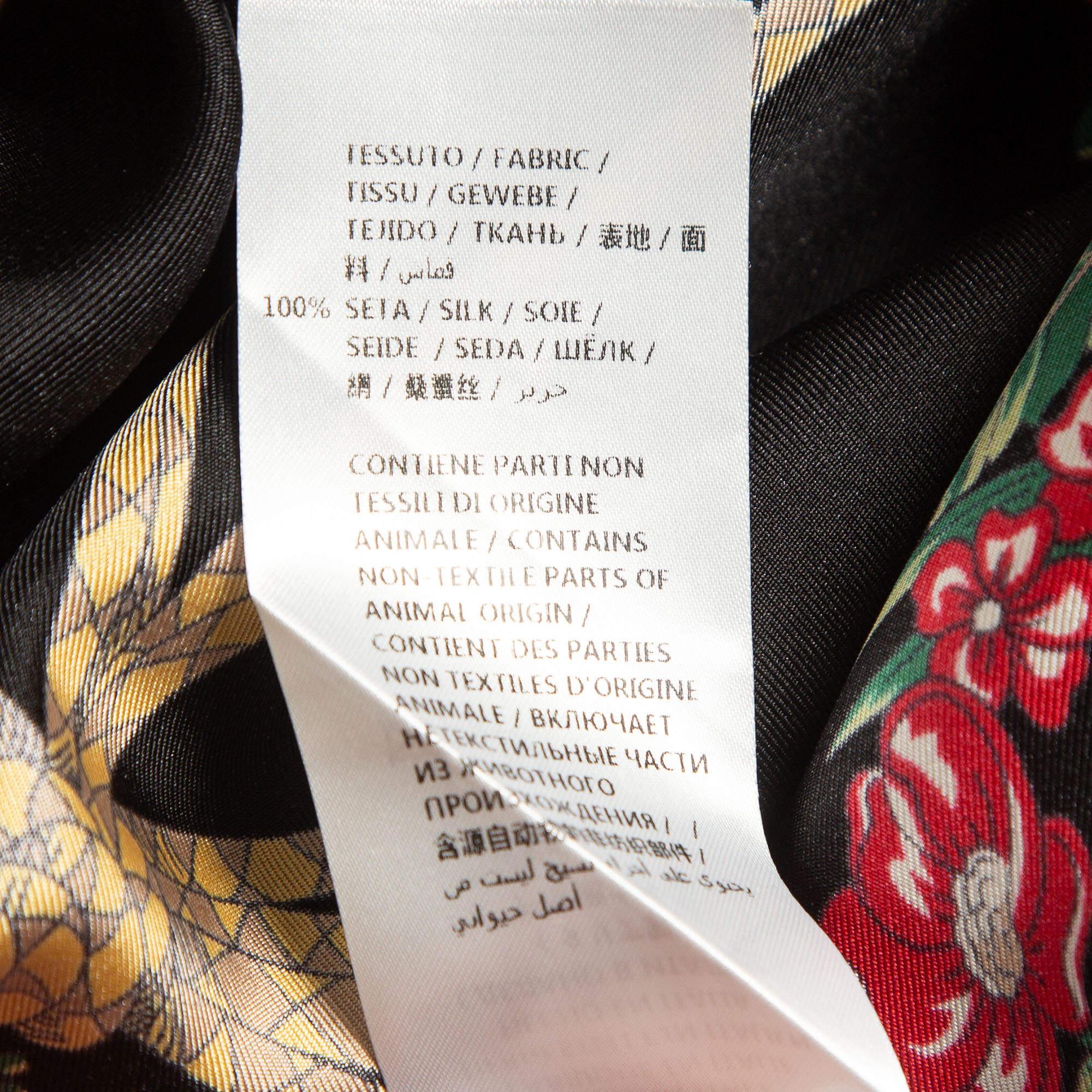 Women's Gucci Black Floral Print Silk Twill Oversized Blouse S