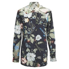 Gucci - Chemise en coton imprimée à fleurs noires L