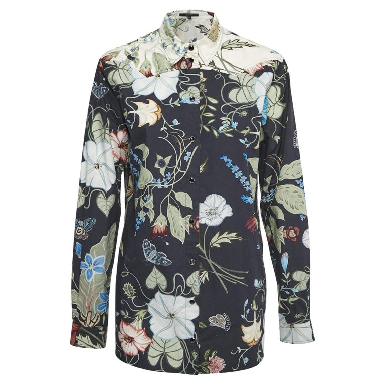 NICOLI MYSTIC FLORAL COTTON SHIRT - PLUM