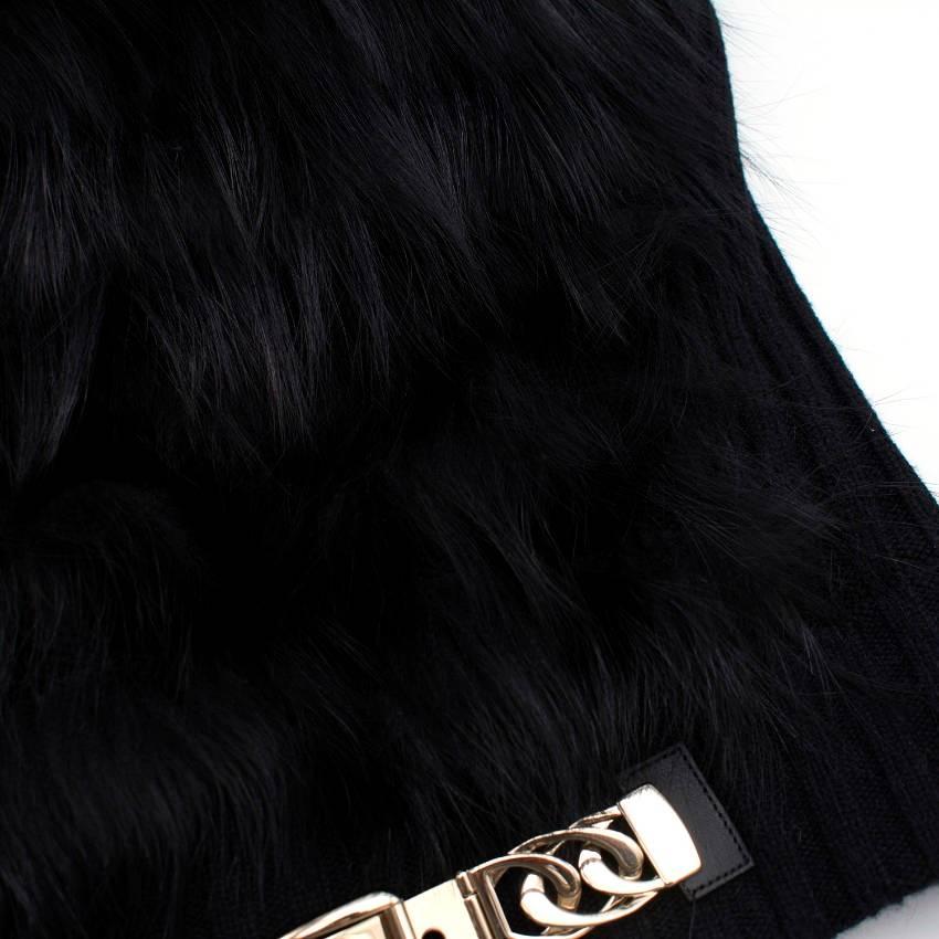 Gucci Black Fur Knitted Vest For Sale 5