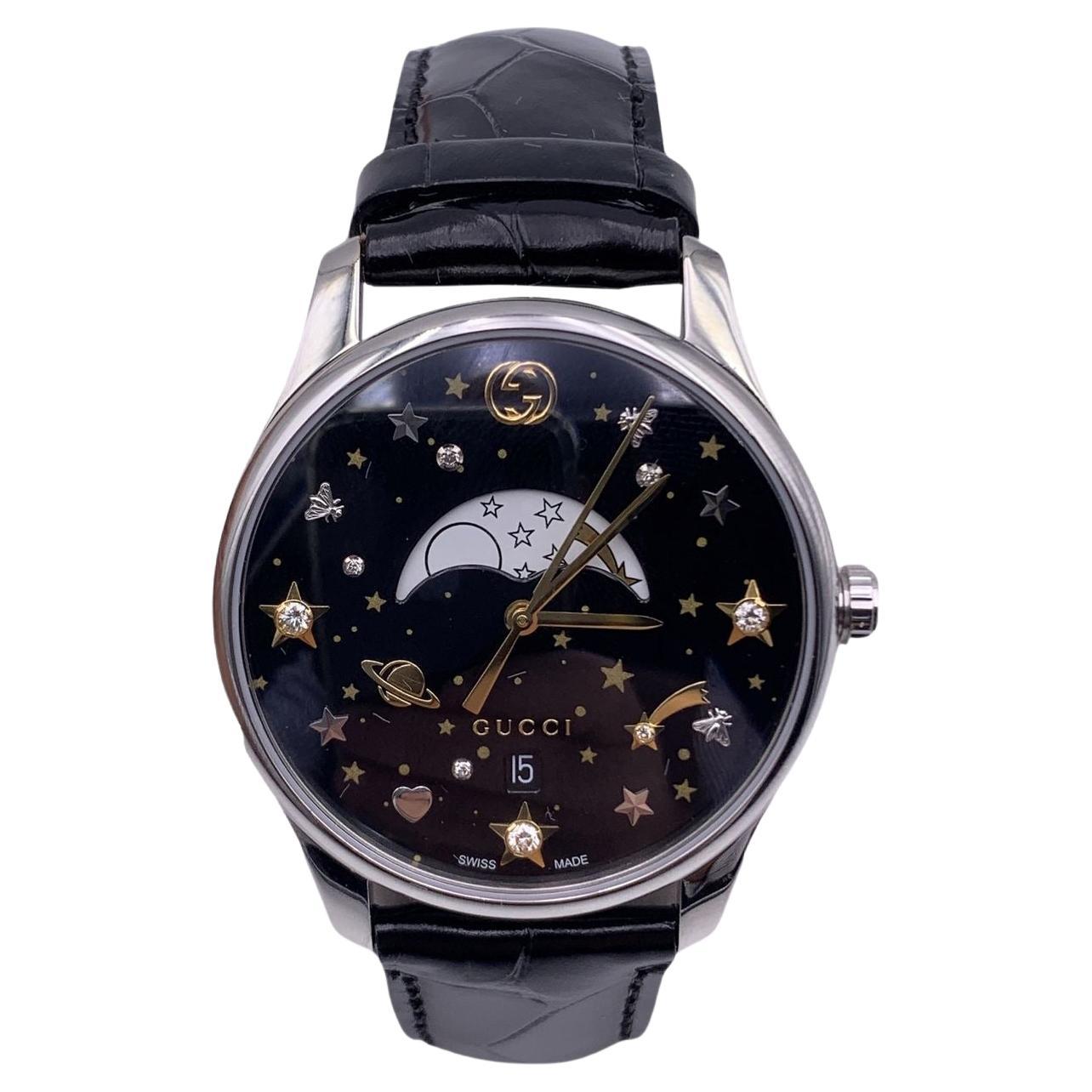 Gucci Black G-Timeless 126.4 Unisex Moonphase Wrist Watch