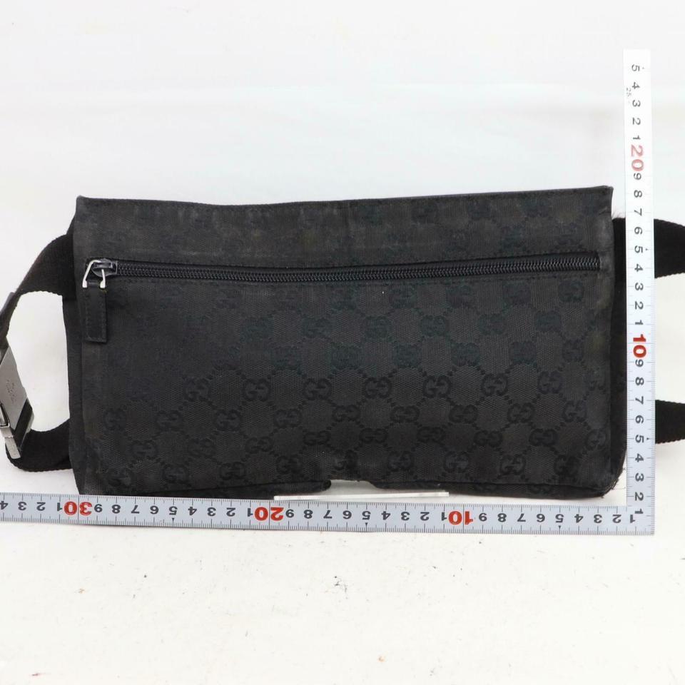 Gucci Black GG Belt Bag Fanny Pack Waist Pouch 859803 In Good Condition For Sale In Dix hills, NY