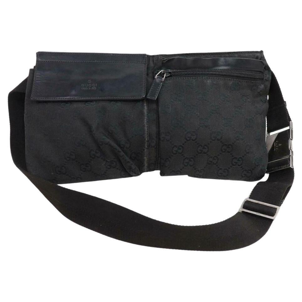 Gucci Black GG Belt Bag Fanny Pack Waist Pouch 859803 For Sale
