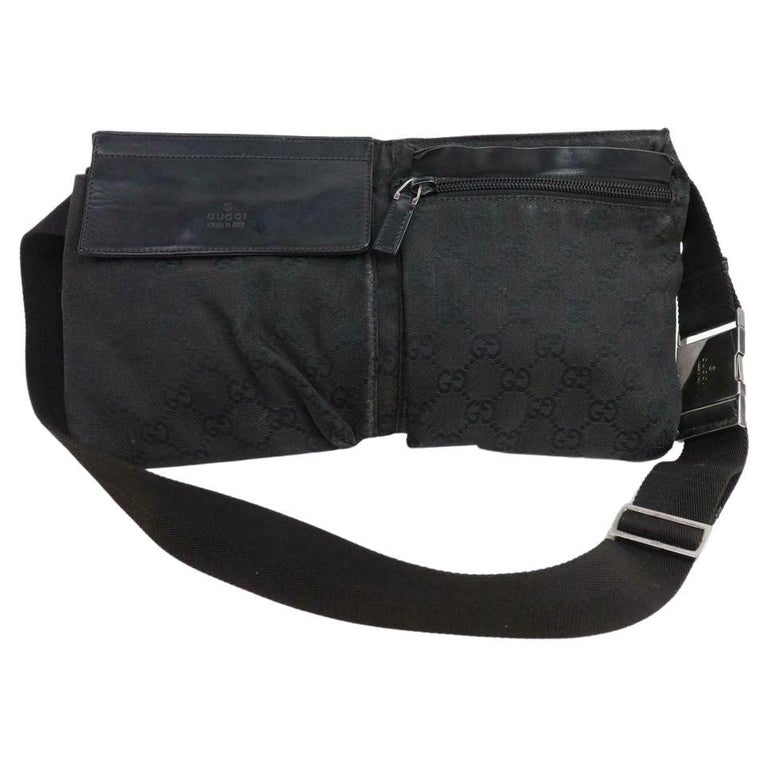 Gucci Black GG Belt Bag Fanny Pack Waist Pouch 859803 For Sale at 1stDibs | gucci  fanny pack, gg black belt bag, black gucci belt bag