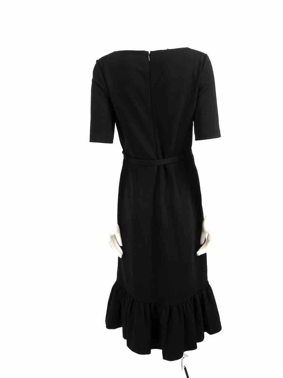 Gucci Black GG-Buckle Belted Midi Dress Size M In Good Condition For Sale In London, GB