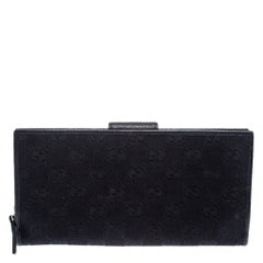Gucci Black GG Canvas Abbey D Ring Continental Wallet