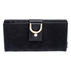 Gucci Black GG Canvas Abbey D Ring Continental Wallet