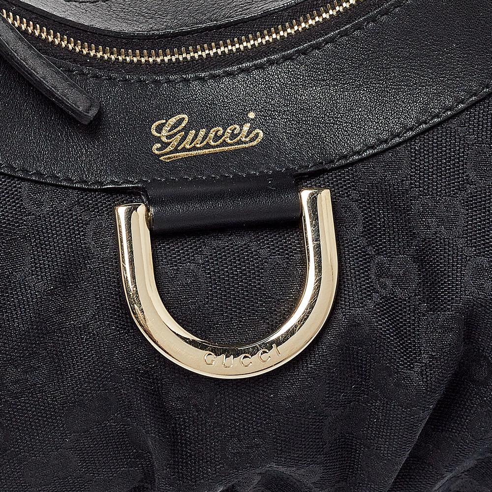 Gucci Black GG Canvas Abbey D-Ring Hobo Bag 7