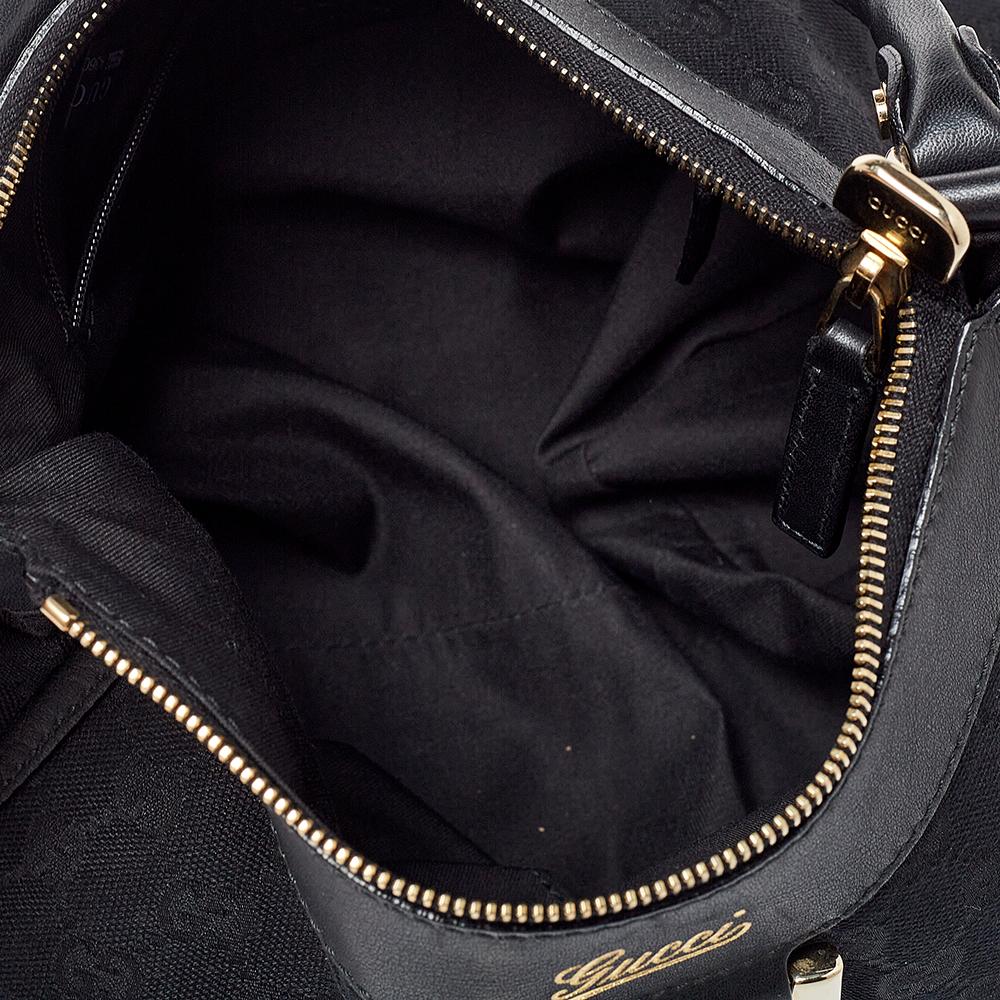 Gucci Black GG Canvas Abbey D-Ring Hobo Bag 2