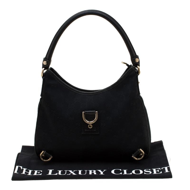 Gucci Black GG Canvas Abbey D Ring Hobo 6