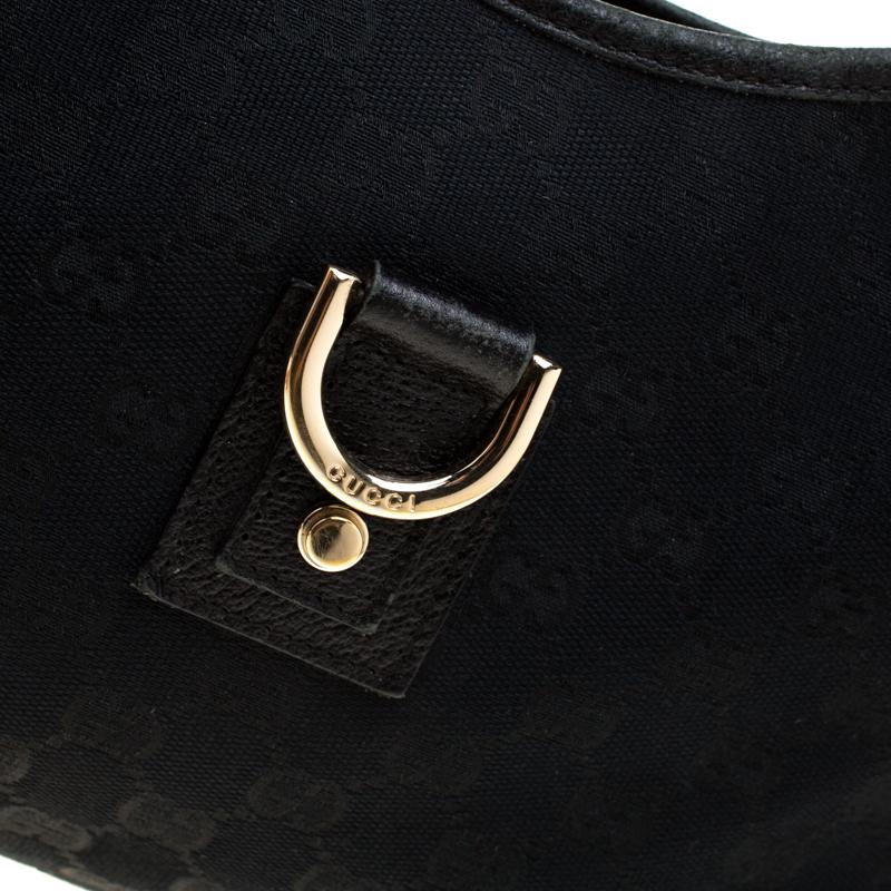 Gucci Black GG Canvas Abbey D Ring Hobo 4