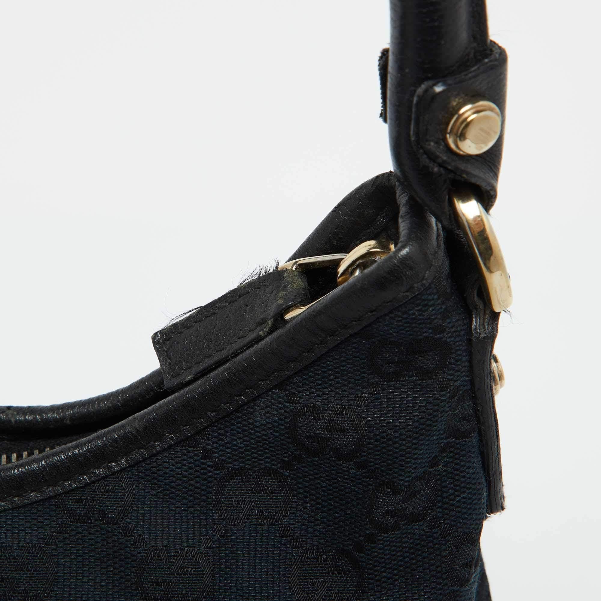 Gucci Black GG Canvas and Leather Abbey D-Ring Hobo 4