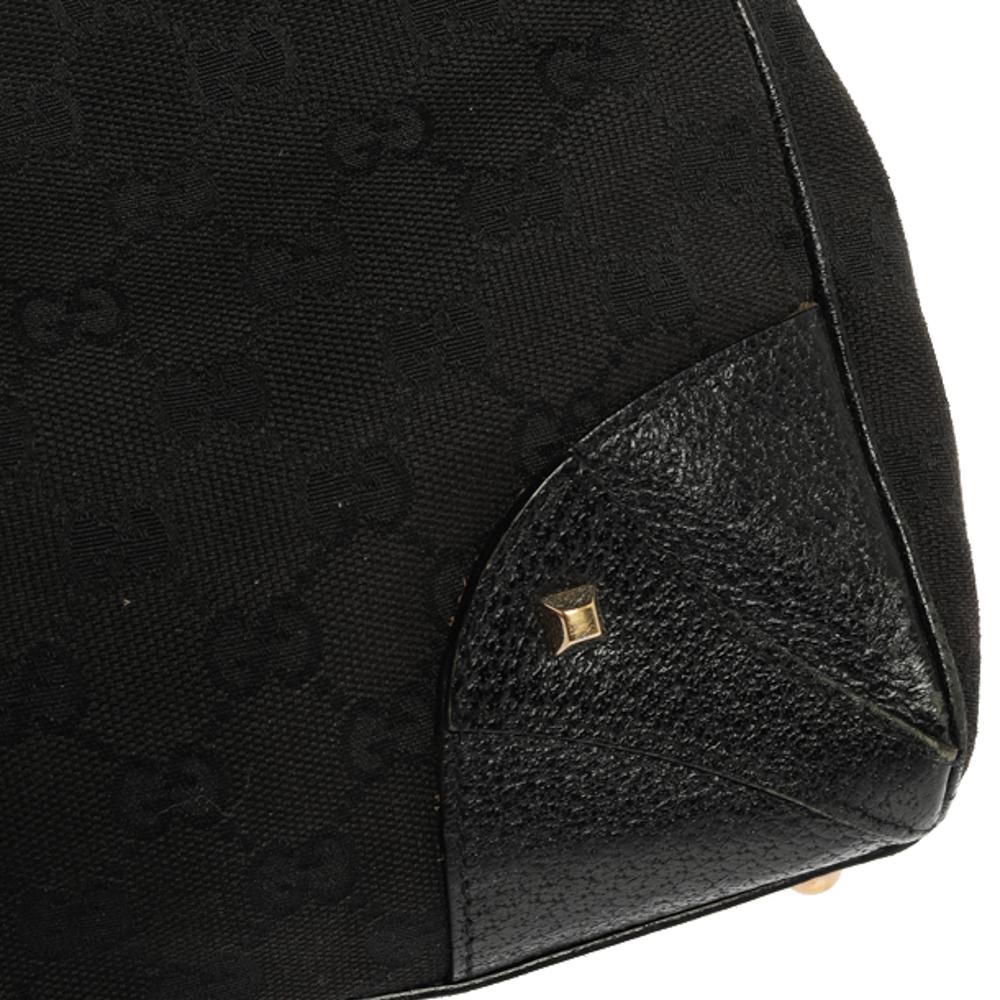Gucci Black GG Canvas and Leather Bardot Bag 6
