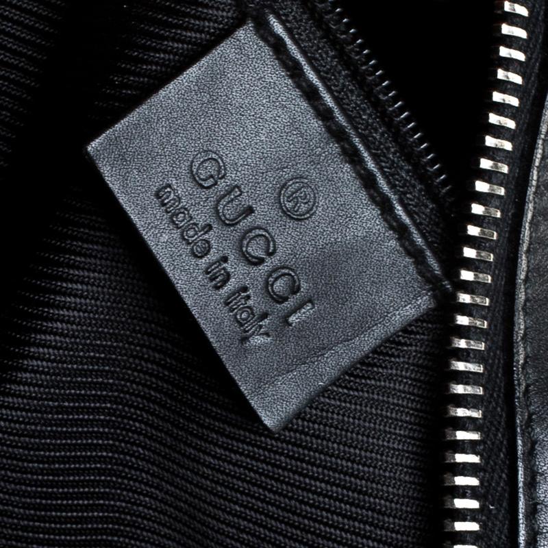 Gucci Black GG Canvas and Leather Boston Bag 2