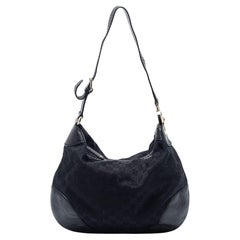 Gucci Black GG Canvas And Leather Charlotte Hobo