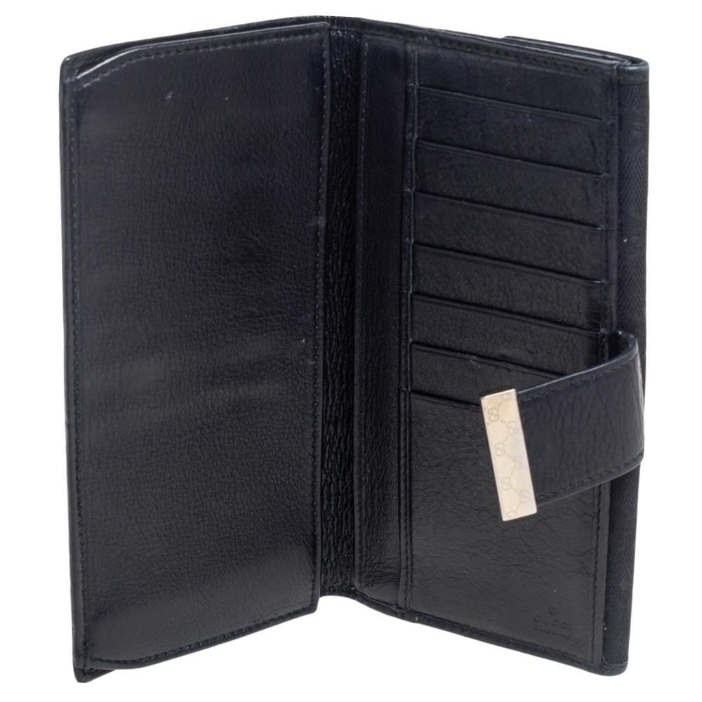 Gucci Black GG Canvas and Leather Continental Wallet 8
