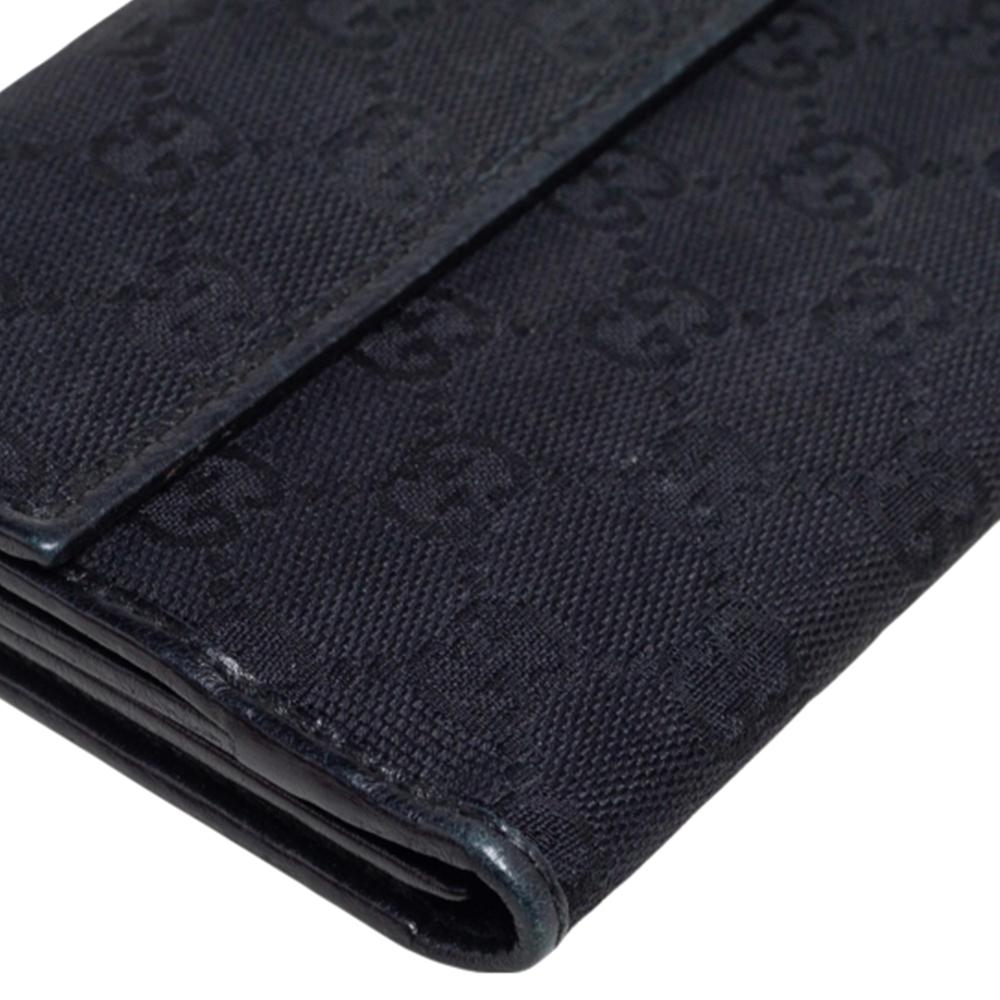 Gucci Black GG Canvas and Leather Continental Wallet 1