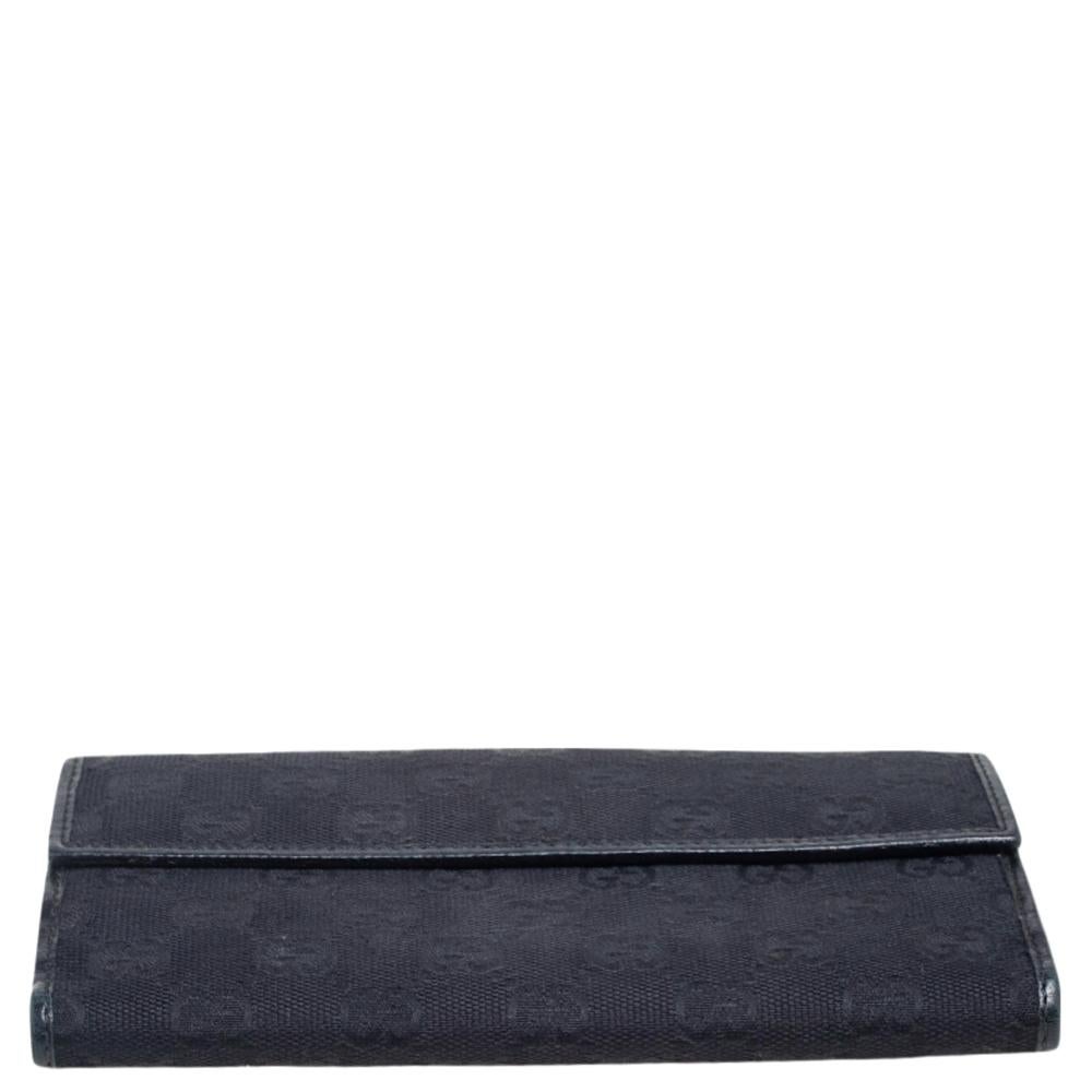 Gucci Black GG Canvas and Leather Continental Wallet 4