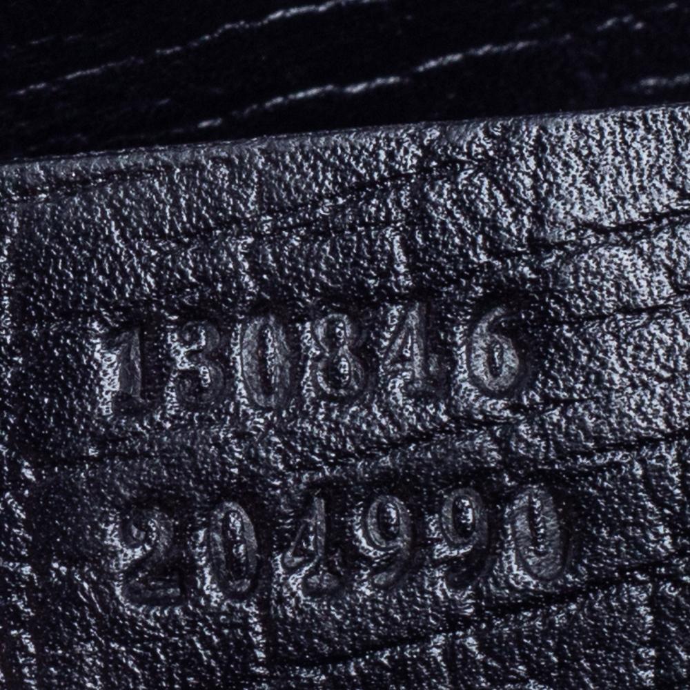 Gucci Schwarze GG Umhängetasche aus Canvas und Leder mit G-Schnalle 3