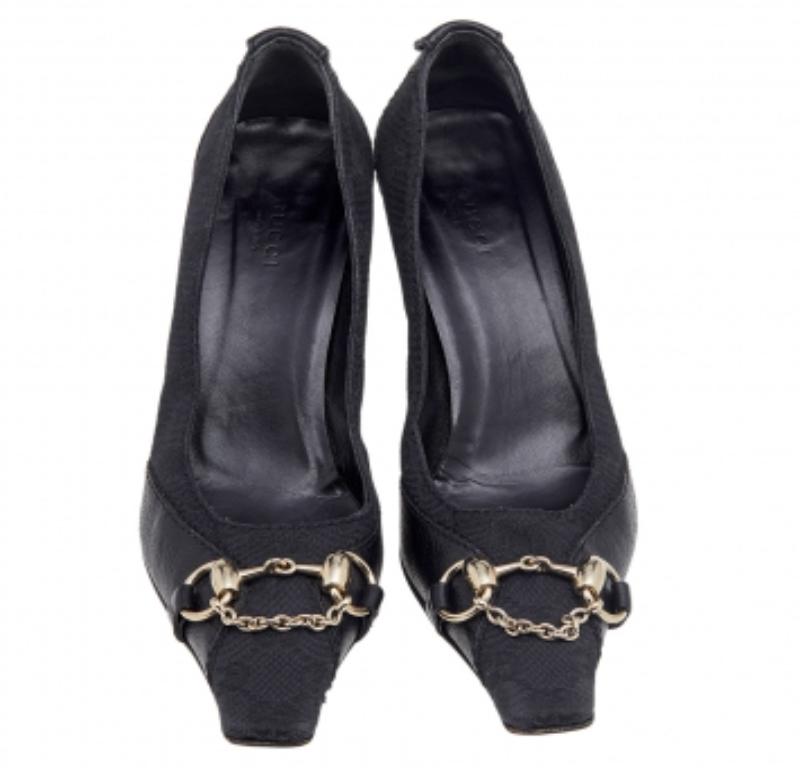 Escarpins en toile et cuir GG de Gucci Taille 37.5 Pour femmes en vente