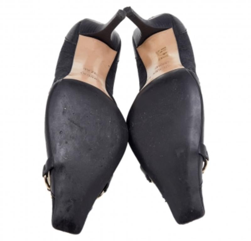 Escarpins en toile et cuir GG de Gucci Taille 37.5 en vente 4