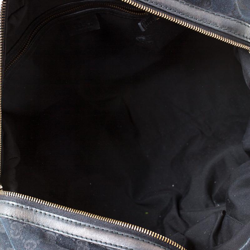 Gucci Black GG Canvas and Leather Interlocking Boston Bag 7