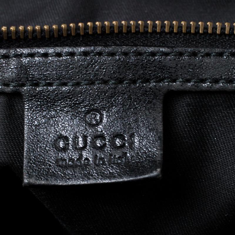 Gucci Black GG Canvas and Leather Interlocking Boston Bag 3