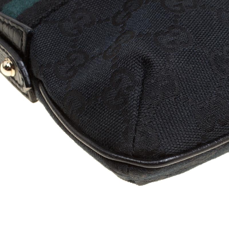 Gucci Black GG Canvas and Leather Jolicoeur Web Pochette 6