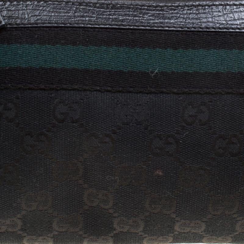 Gucci Black GG Canvas and Leather Jolicoeur Web Pochette 1
