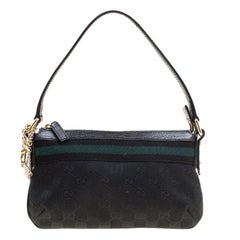 Gucci Schwarz GG Canvas und Leder Jolicoeur Web Pochette