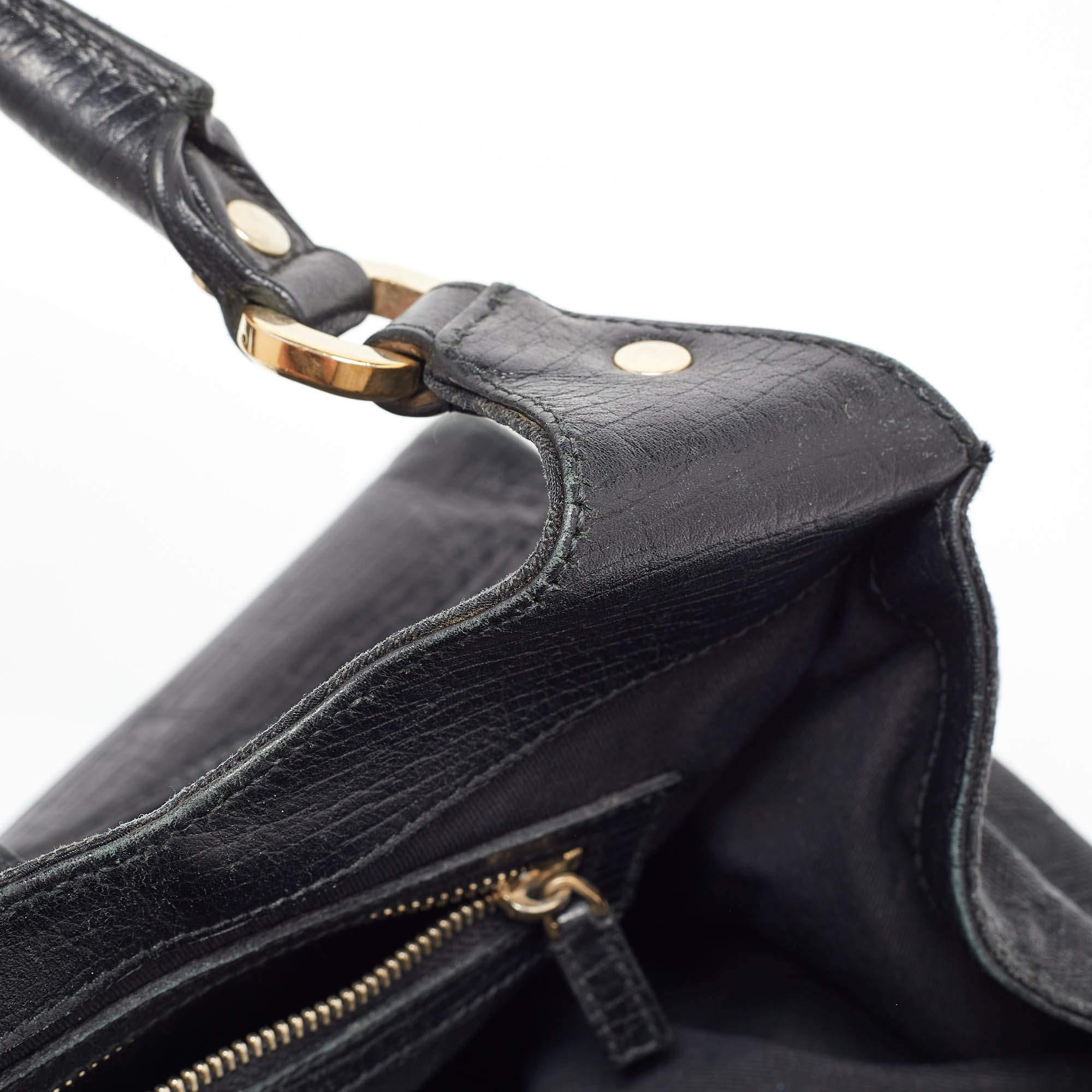 Donna Gucci Borsa a tracolla nera in tela e pelle GG Junco in vendita