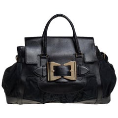 Gucci Black GG Canvas and Leather Large Dialux Queen Tote