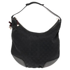 Gucci Black GG Canvas and Leather Large Princy Hobo