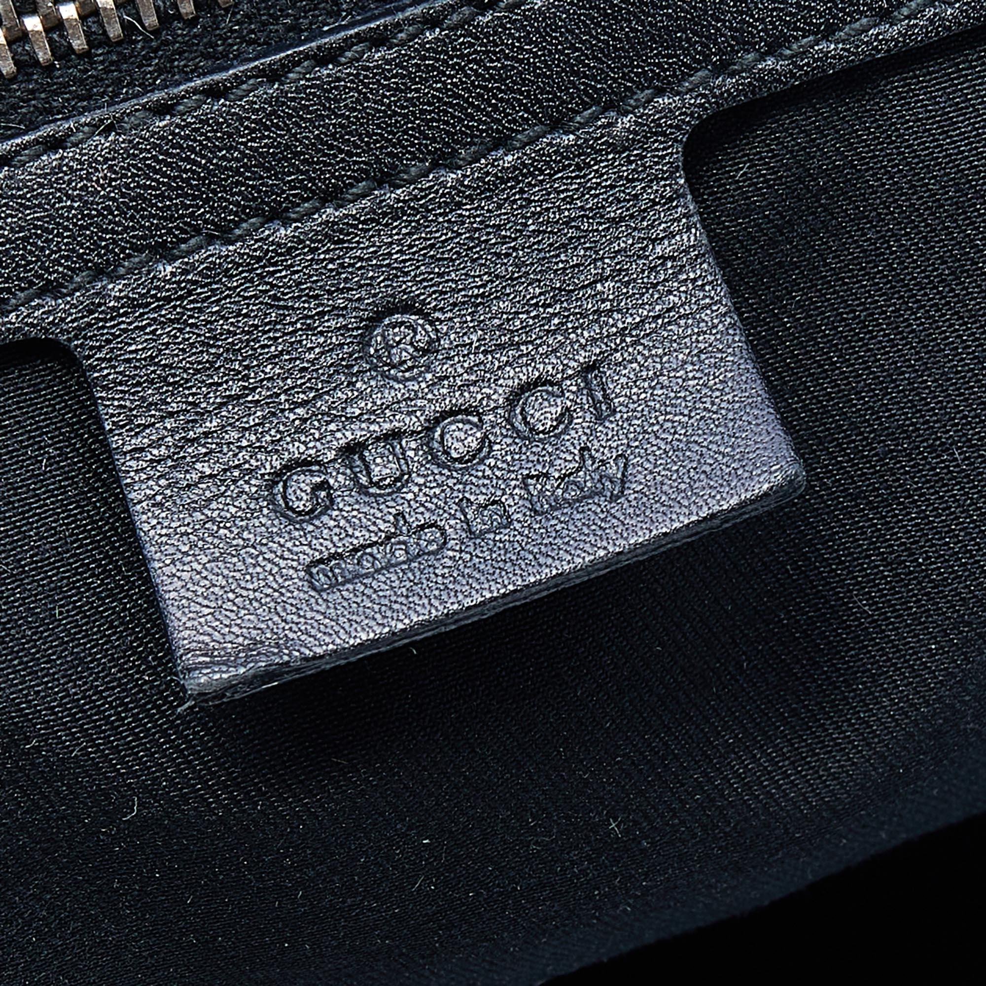 Gucci Black GG Canvas And Leather Large Queen Tote For Sale 3