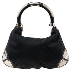 Gucci Black GG Canvas and Leather Medium Babouska Indy Hobo