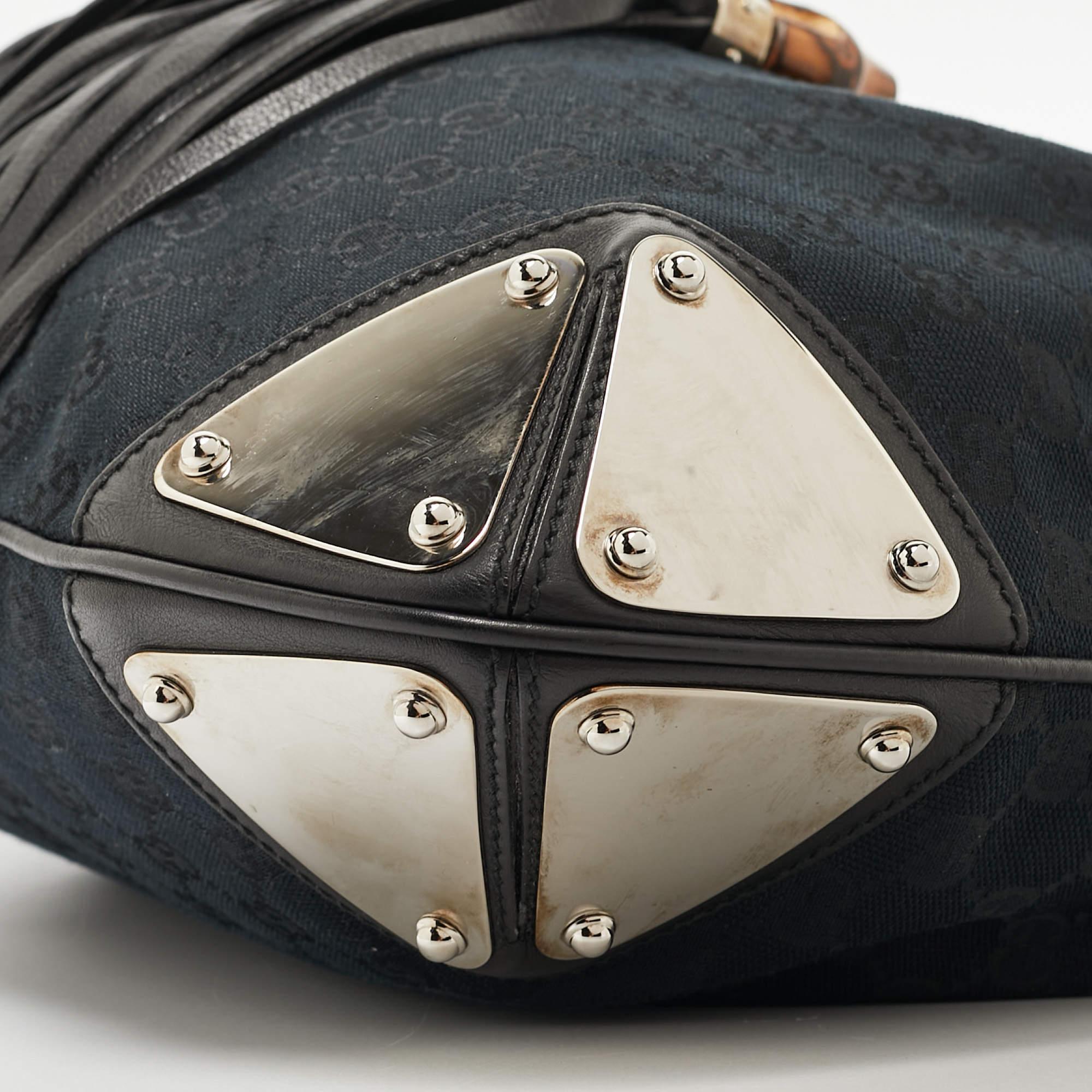 Women's Gucci Black GG Canvas and Leather Medium Babouska Indy Hobo