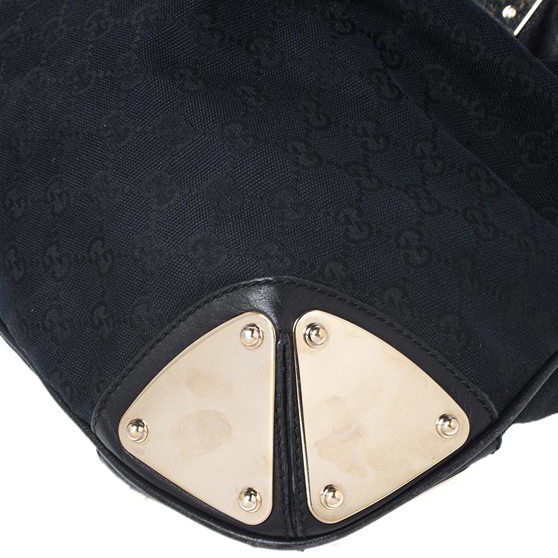 Gucci Black GG Canvas and Leather Medium Babouska Indy Hobo 4