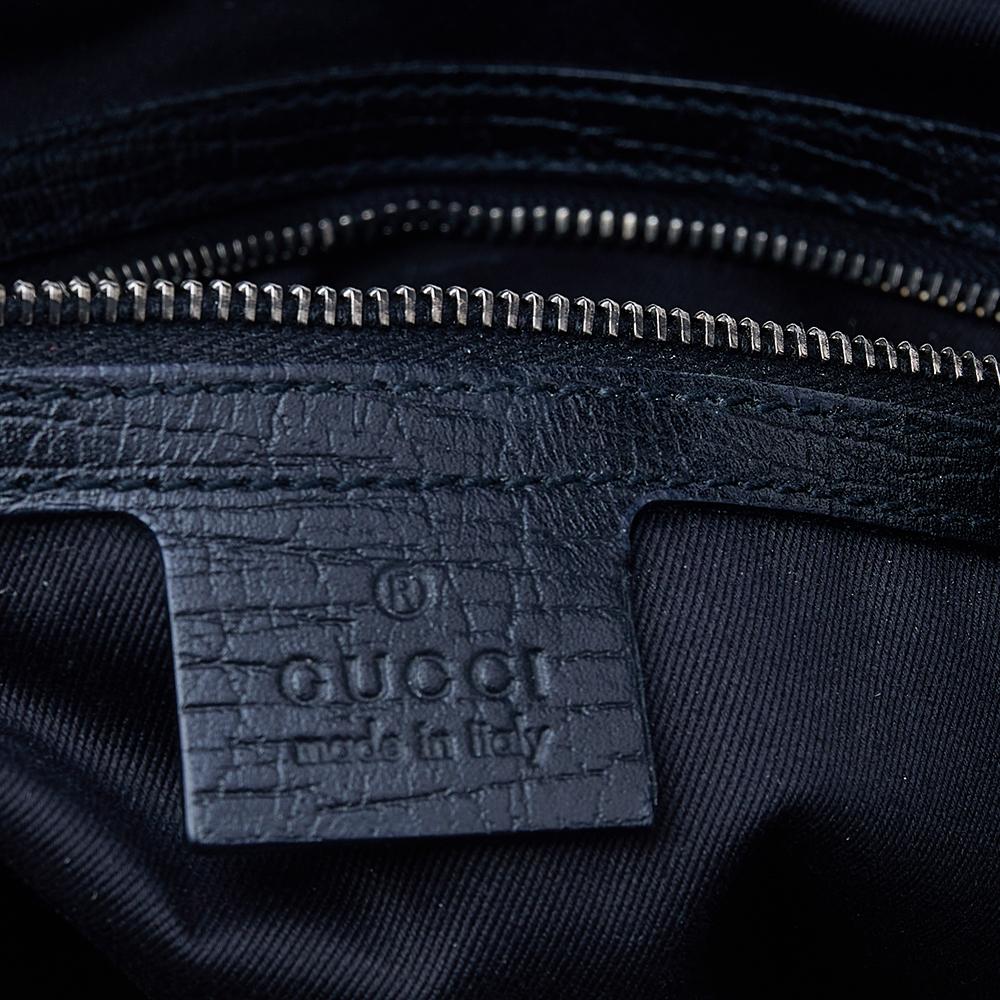 Hobo media in pelle e tela GG nera di Gucci 2