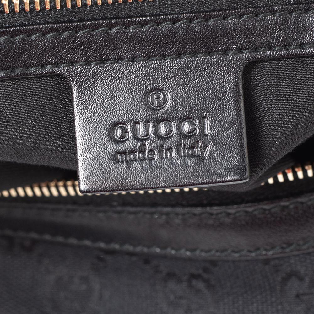 Gucci Black GG Canvas and Leather Medium Pelham Hobo 6