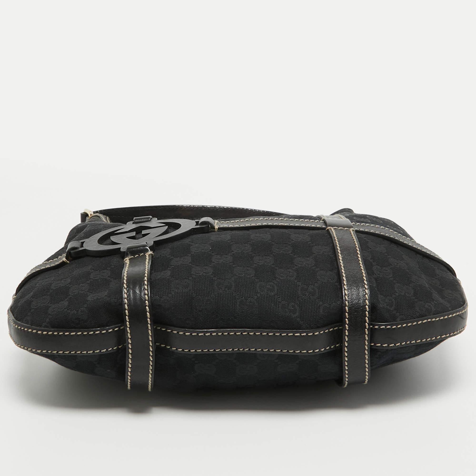 Gucci Black GG Canvas and Leather Royal Hobo 8