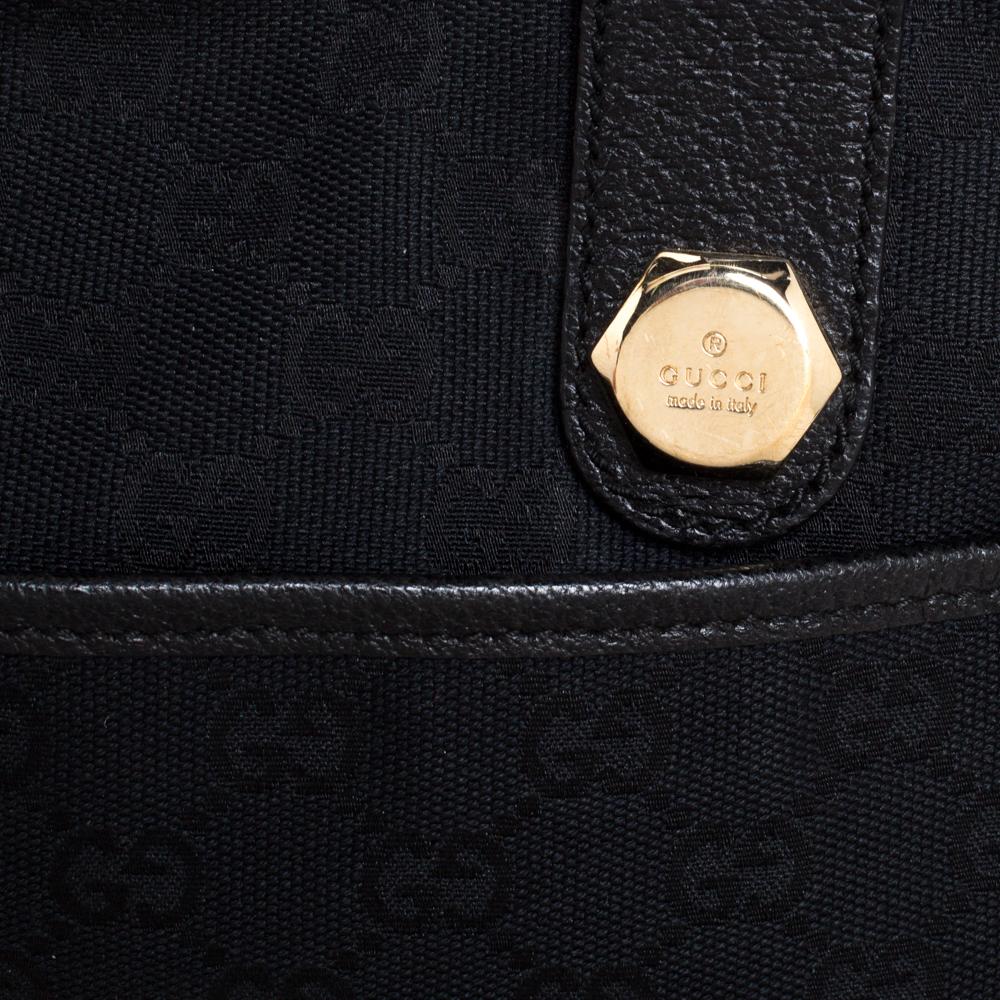 Gucci Black GG Canvas and Leather Shoulder Bag 7